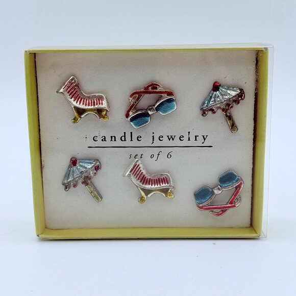 Set Of 6 Pier 1 Imports Candle Jewelry With Beach Theme New - Picture 1 of 2